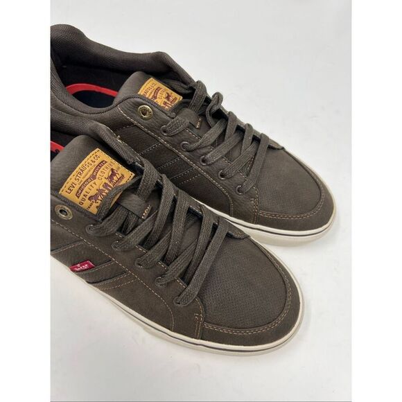 NWT LEVI’S Men’s Sneakers Shoes 10.5 Brown Tan Turner Tumbled Wax Comfort Insole - Picture 5 of 15